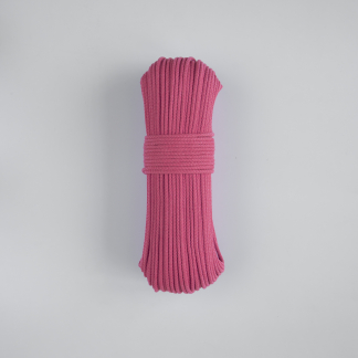 Шнур вязаный 5 мм розовый яркий с сердечником