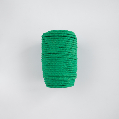 Шнур вязаный мягкий 8 мм зелёный с сердечником