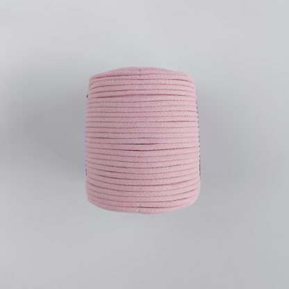Шнур вязаный мягкий 8 мм розовый светлый с сердечником