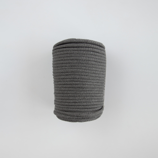 Шнур вязаный мягкий 8 мм серый тёмный с сердечником