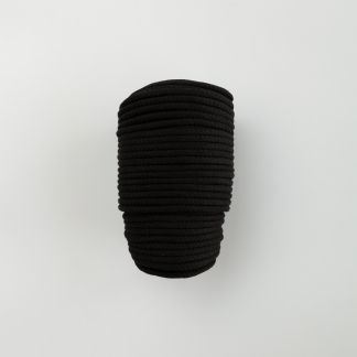 Шнур вязаный мягкий 8 мм чёрный с сердечником