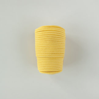 Шнур вязаный мягкий 8 мм жёлтый с сердечником