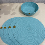 Фото из отзыва к Шнур плетёный 5 мм бирюзовый светлый с сердечником