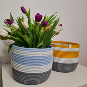 Фото из отзыва к Шнур вязаный жёсткий 8 мм серый пепельный с сердечником