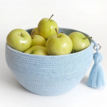 Фото из отзыва к Шнур вязаный 5 мм голубой с сердечником