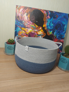 Фото из отзыва к Шнур вязаный 5 мм джинс с сердечником