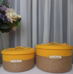 Фото из отзыва к Шнур вязаный 5 мм горчичный светлый с сердечником