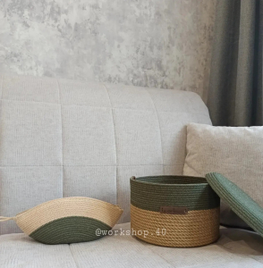 Фото из отзыва к Шнур вязаный 5 мм хаки тёмный с сердечником