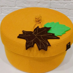 Фото из отзыва к Шнур вязаный 5 мм горчичный светлый с сердечником