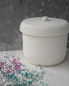 Фото из отзыва к Шнур вязаный 5 мм молочный с сердечником