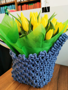 Фото из отзыва к Шнур вязаный 5 мм джинс с сердечником