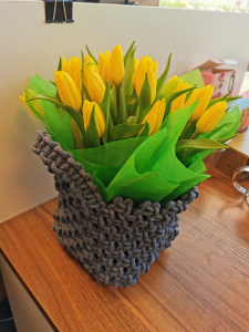 Фото из отзыва к Шнур вязаный 5 мм джинс с сердечником