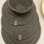 Фото из отзыва к Шнур вязаный 5 мм меланж чёрный-джутовый цвет с сердечником