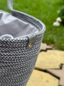 Фото из отзыва к Шнур вязаный 5 мм меланж графитовый-серый светлый с сердечником