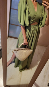 Фото из отзыва к Шнур вязаный 5 мм меланж молочный-бежевый с сердечником