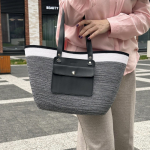 Фото из отзыва к Шнур вязаный 5 мм меланж чёрный-белый с сердечником