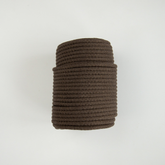 Шнур вязаный жёсткий 8 мм шоколадный с сердечником