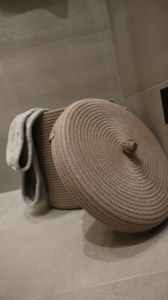 Фото из отзыва к Шнур вязаный жёсткий 8 мм какао светлый с сердечником