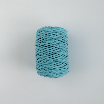 Трёхпрядная верёвка 5 мм бирюзовый светлый