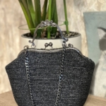 Фото из отзыва к Шнур вязаный 5 мм чёрный (люрекс серебро) с сердечником