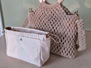 Фото из отзыва к Шнур плетёный 3 мм бежевый с цветным сердечником