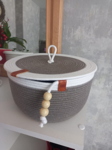 Фото из отзыва к Шнур плетёный 5 мм белый с сердечником