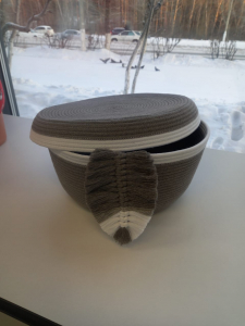 Фото из отзыва к Шнур плетёный 5 мм белый с сердечником