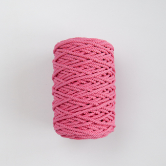 Трехпрядная верёвка 5 мм розовый яркий