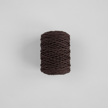 Трёхпрядная верёвка 3 мм шоколадно-красный