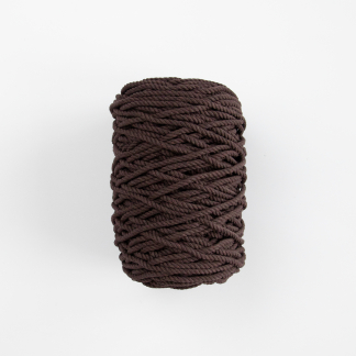 Трехпрядная верёвка 5 мм шоколадно-красный