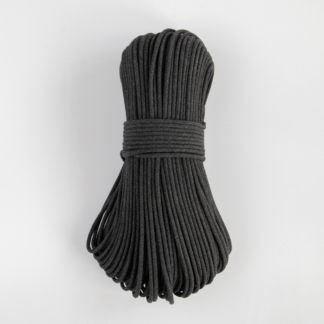 Шнур плетёный 5 мм графитовый тёмный с сердечником