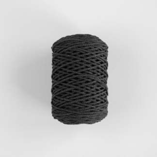 Трёхпрядная верёвка 3 мм графитовый тёмный