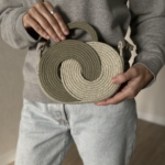 Фото из отзыва к Шнур плетёный 5 мм меланж молочный-шалфей с сердечником