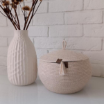 Фото из отзыва к Шнур плетёный 5 мм меланж молочный-бежевый с сердечником