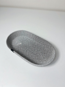 Фото из отзыва к Шнур плетёный 5 мм меланж молочный-чёрный с сердечником