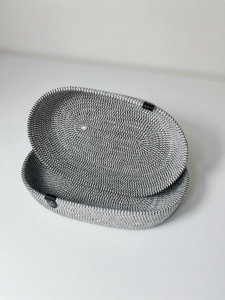 Фото из отзыва к Шнур плетёный 5 мм меланж молочный-чёрный с сердечником