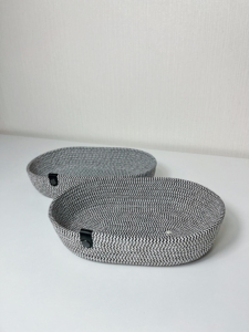 Фото из отзыва к Шнур плетёный 5 мм меланж молочный-чёрный с сердечником