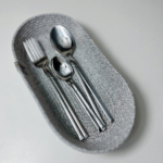 Фото из отзыва к Шнур плетёный 5 мм меланж молочный-чёрный с сердечником