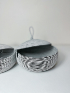 Фото из отзыва к Шнур плетёный 5 мм меланж молочный-чёрный с сердечником