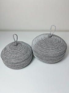 Фото из отзыва к Шнур плетёный 5 мм меланж молочный-чёрный с сердечником